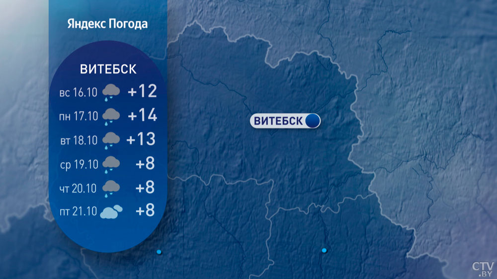 В начале недели будет ясно, но к выходным страну накроют дожди. Погода в Беларуси в середине октября-8