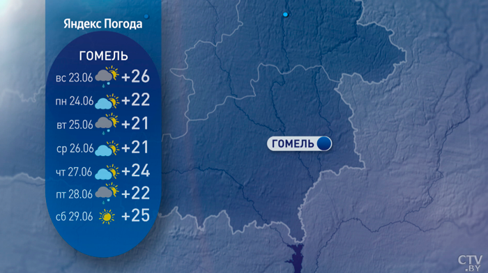 Дожди с грозами и до +25 градусов – погода в Беларуси на неделю-14