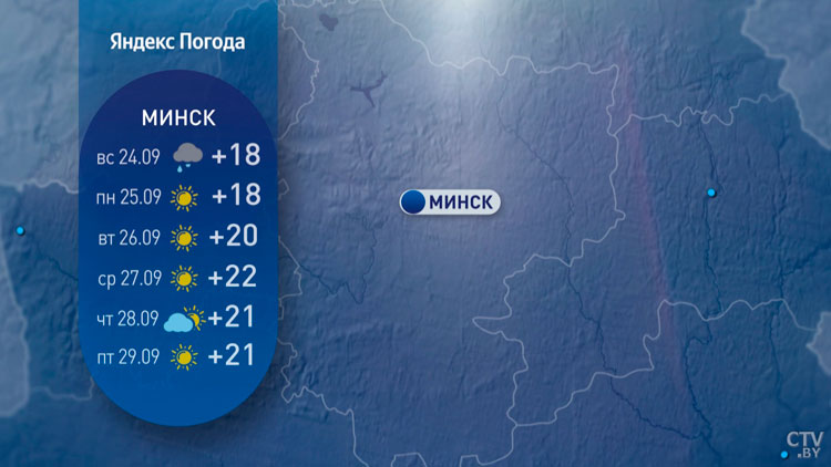 До +24 °C и без дождей. Прогноз погоды по областям Беларуси на конец сентября-14