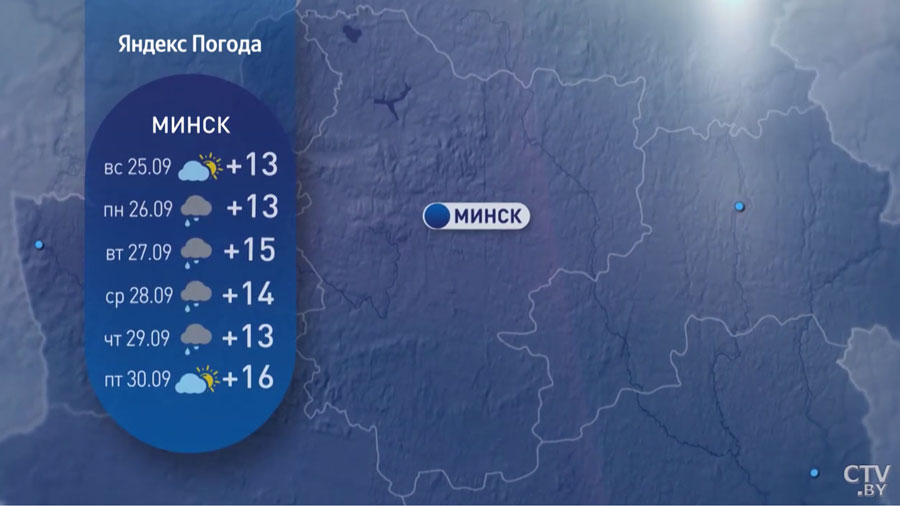 На 1-5°C ниже климатической нормы. Прогноз погоды в Беларуси на конец сентября-14