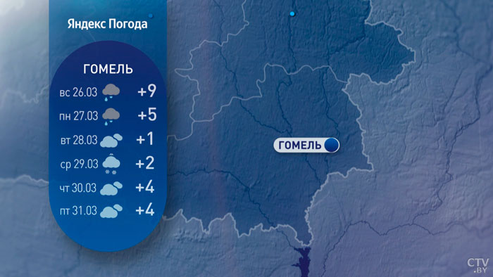 Дождливо и облачно. Прогноз погоды в Беларуси с 26 по 31 марта-12