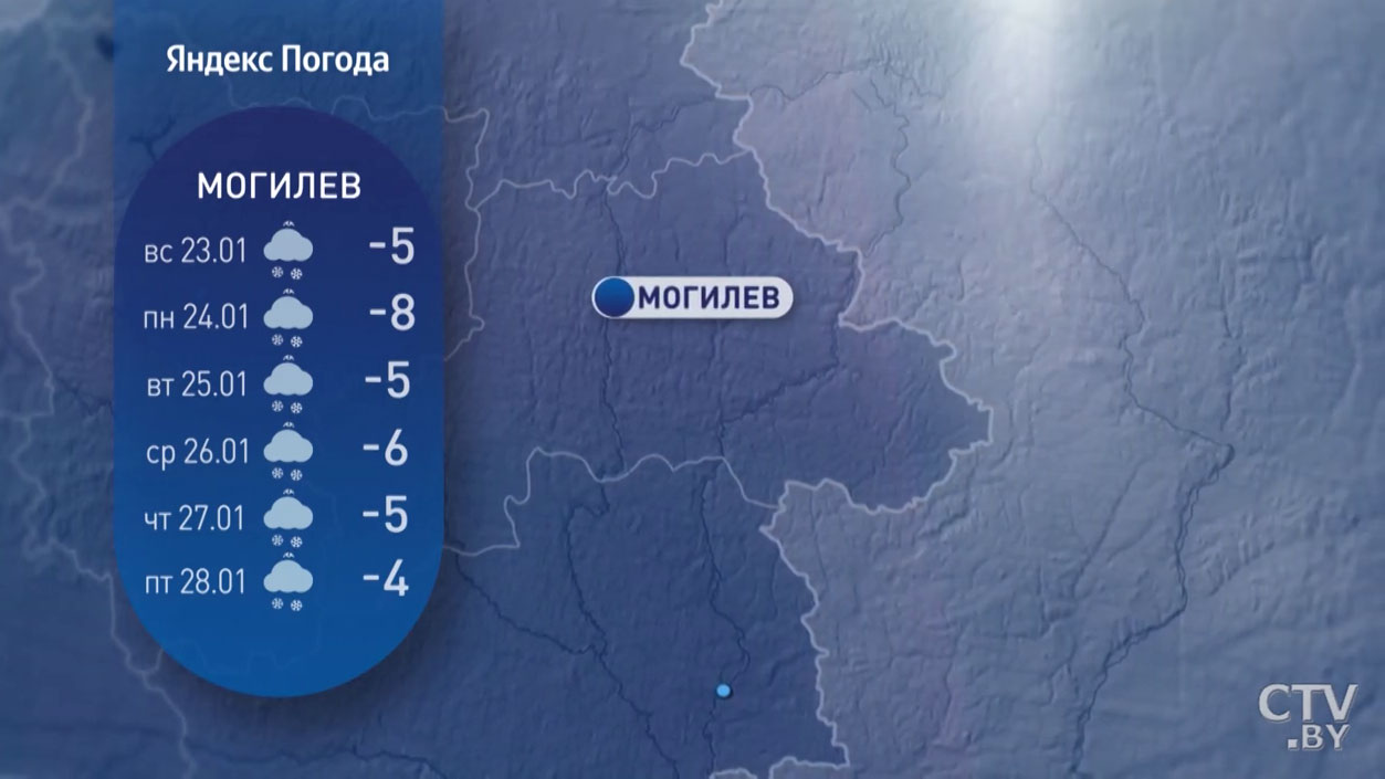 От -11°С в начале недели до плюса к выходным. Прогноз погоды в Беларуси на конец января-12