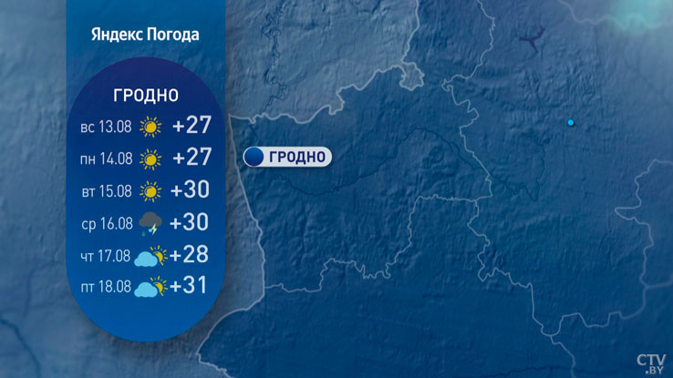 Лето продолжается. Какая погода ждёт белорусов в третью неделю августа?-6