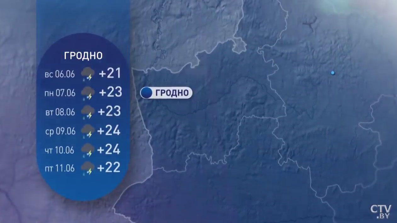 До +26 с грозами. Прогноз погоды в Беларуси на вторую неделю июня-11