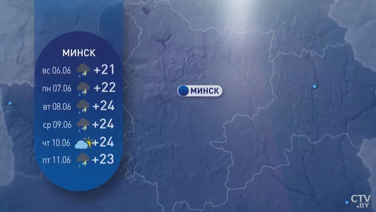 До +26 с грозами. Прогноз погоды в Беларуси на вторую неделю июня-7