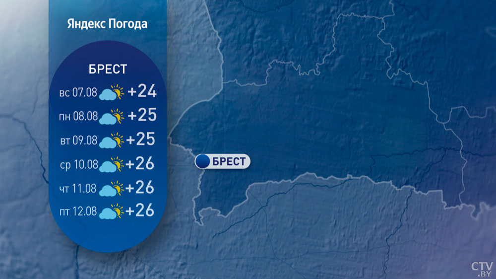 Погода в Беларуси на вторую неделю августа: жара пойдёт на спад, осадков не предвидится-6