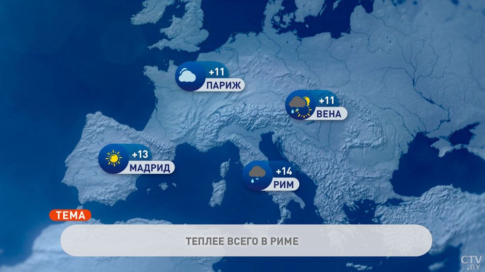 В Риме +14°C, в Москве -9°C. Погода в Европе на неделю с 3 по 9 января-1