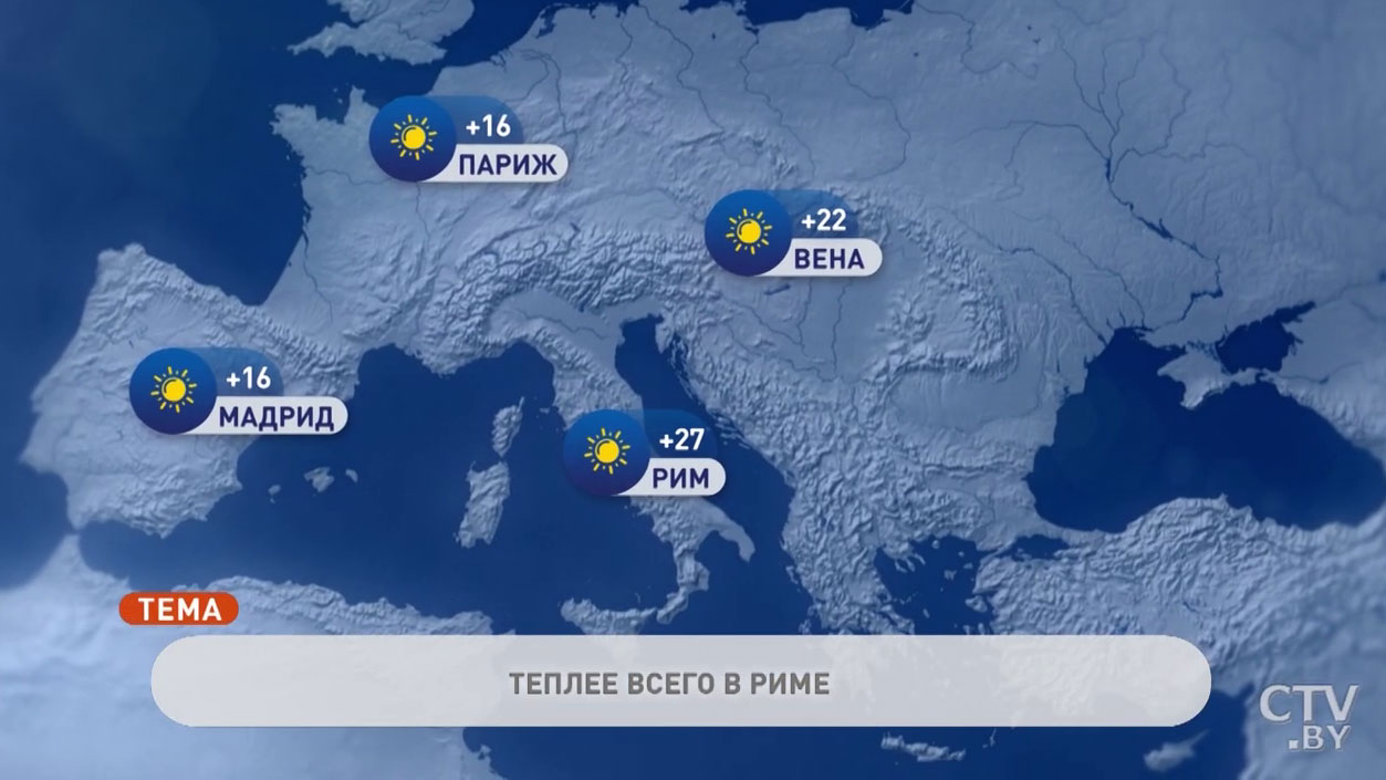 В Риме +27°C, в Москве +14°C. Погода в Европе на неделю с 4 по 10 октября-1