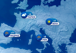 В Риме +8, в Вильнюсе -10. Погода в Европе на неделю с 15 по 21 февраля