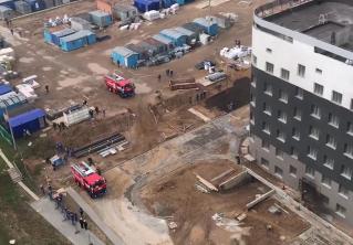 На улице Мястровской горело строящееся здание