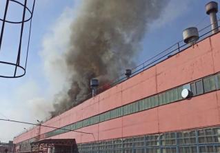 Сильный пожар на МТЗ, горела покрасочная камера