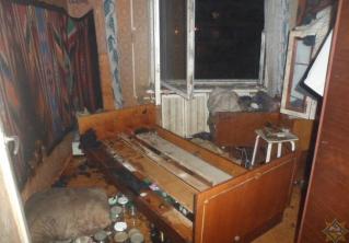 На пожаре в Жлобине спасены пенсионерка и её сын