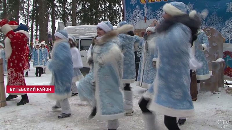 Забег сказочных героев, конкурсы и футбол на снегу. В Придвинской резиденции Деда Мороза отметили Старый Новый год -3