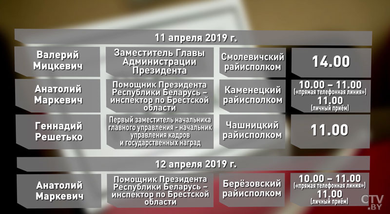 Помощник Президента – инспектор по Минску Виталий Прима проведёт встречу в Мингорисполкоме 24 апреля
