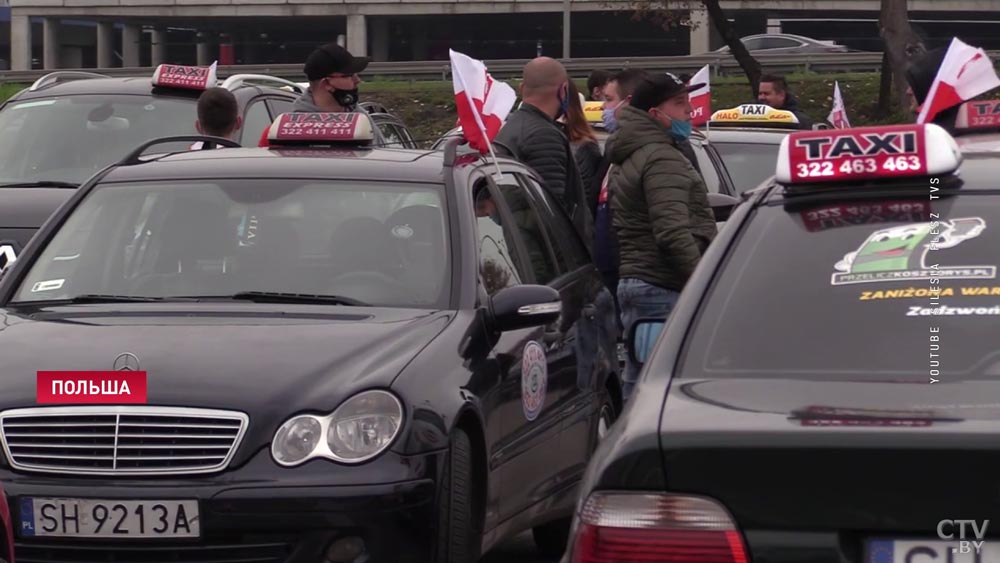 Протесты в Польше. В этот раз на улицы выехали таксисты-1