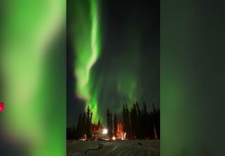 Яркое северное сияние зафиксировали на Аляске. Посмотрите на эти кадры