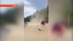 Смерч над Неманом. На пляже в Гродно наблюдали необычное природное явление