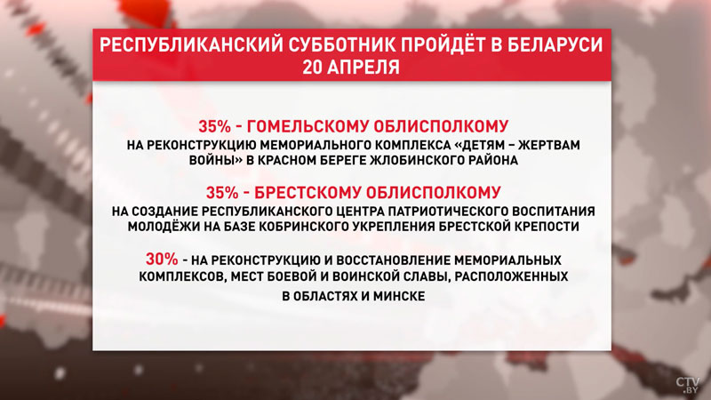 Республиканский субботник пройдёт в Беларуси 20 апреля-1