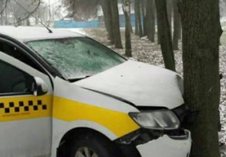 Не учёл погодные условия. Такси врезалось в дерево в Минске