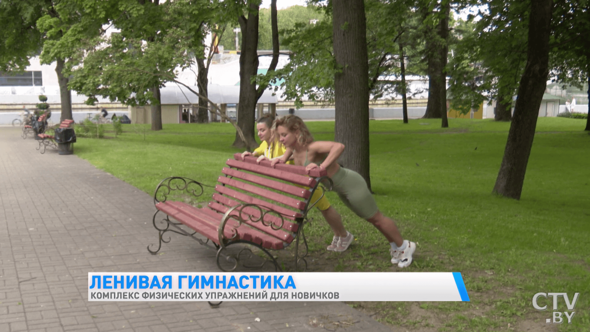 Упражнения на основные группы мышц для начинающих на свежем воздухе. Показывает фитнес-тренер -16