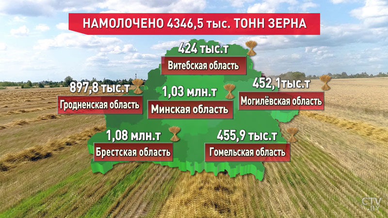 В  Минской области собрали 1 млн тонн зерна-1