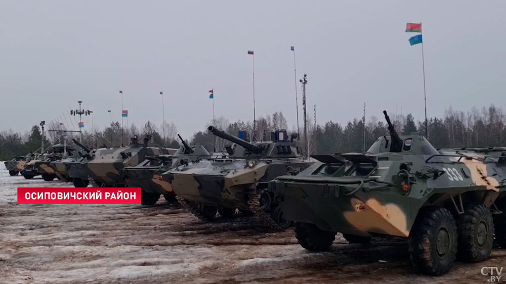 Президент Беларуси посещает учение «Союзная решимость» на полигоне под Осиповичами-1