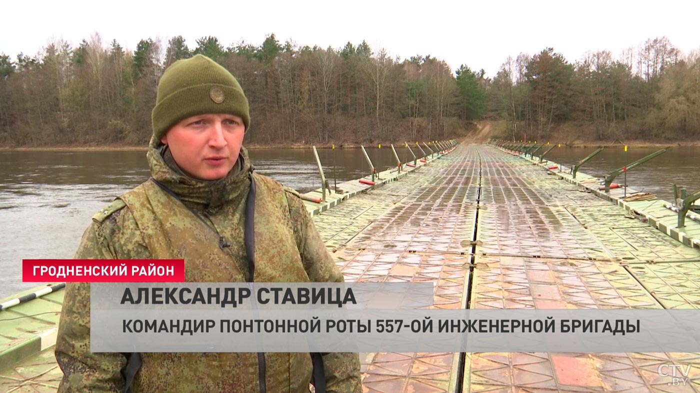 Начался паводок, разрушился автомобильный мост, загорелся лес. Под Гродно прошли учения МЧС и военных-16