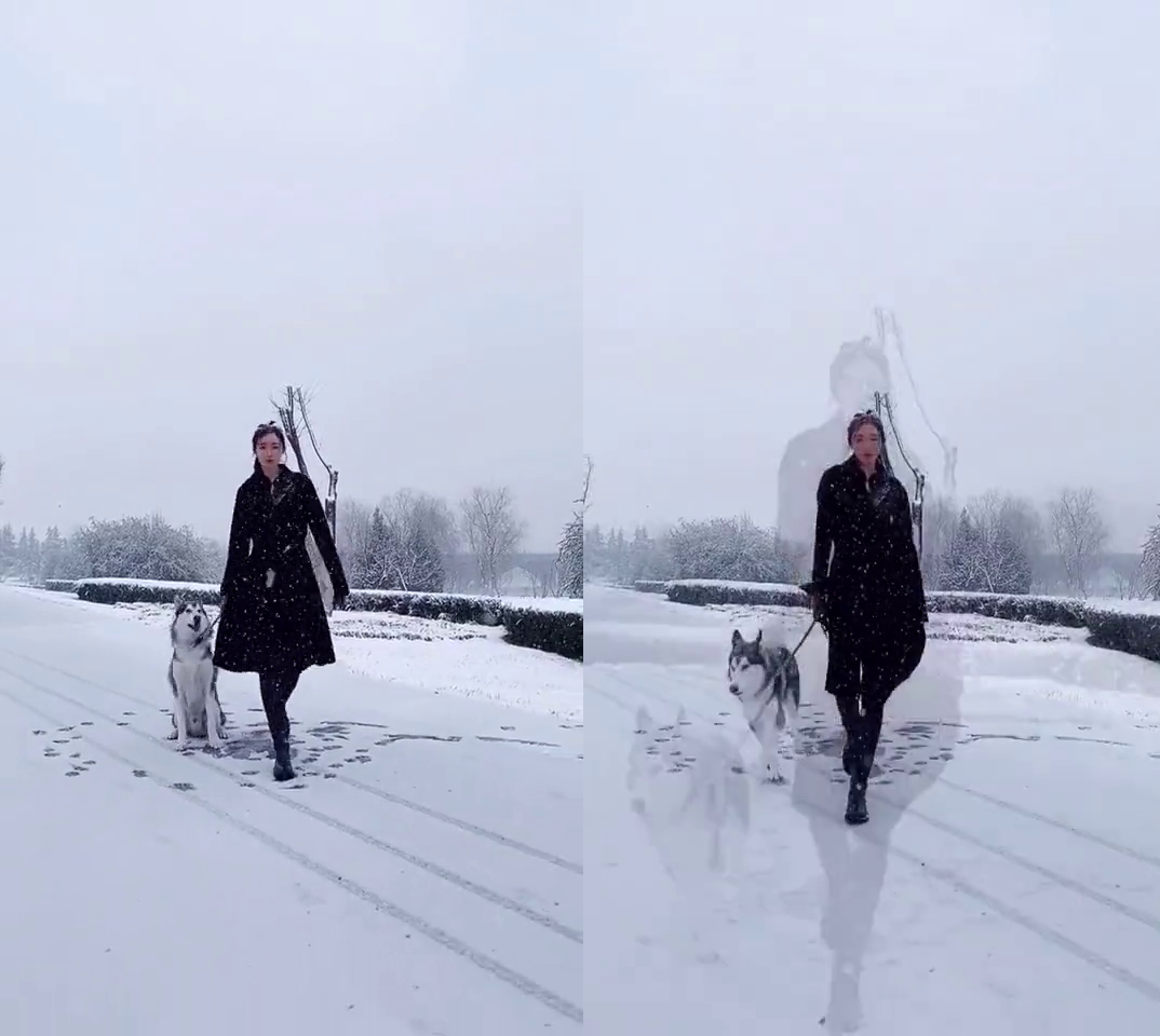 Девушка хотела показать красивую походку, но всех рассмешила. Вредный пёс испортил видео -4