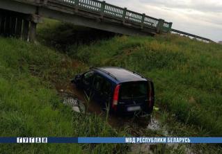 В Лунинецком районе Mercedes упал в мелиоративный канал 