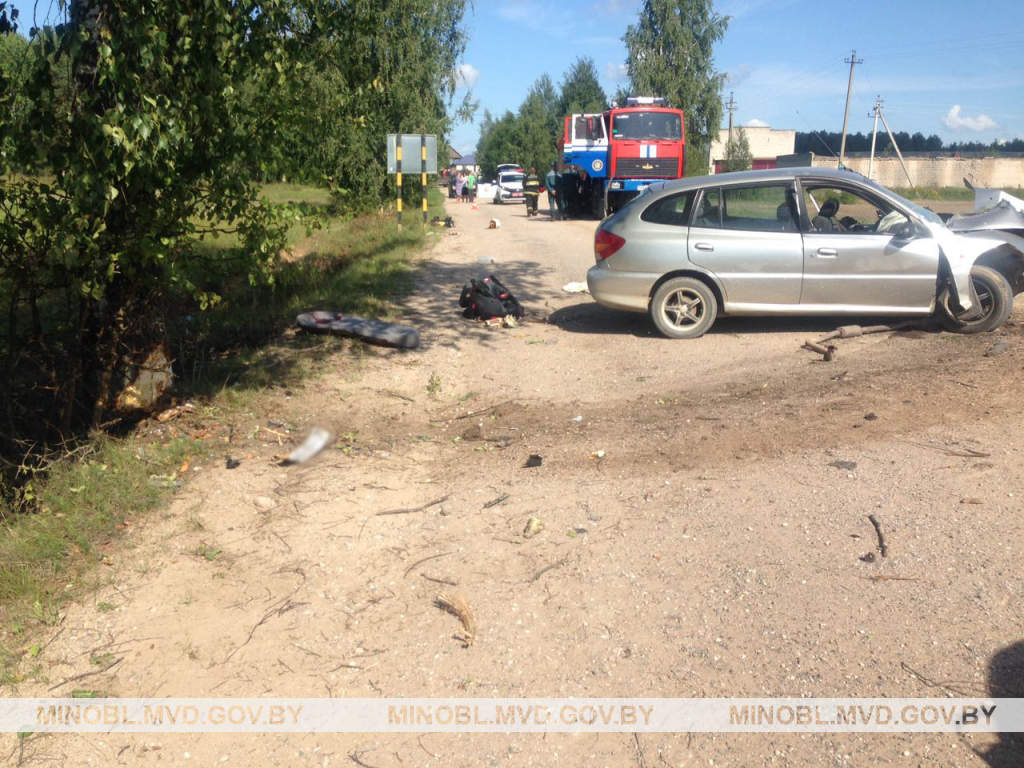 В Пуховичском районе иномарка врезалась в дерево. Погибли водитель и пассажирка -4