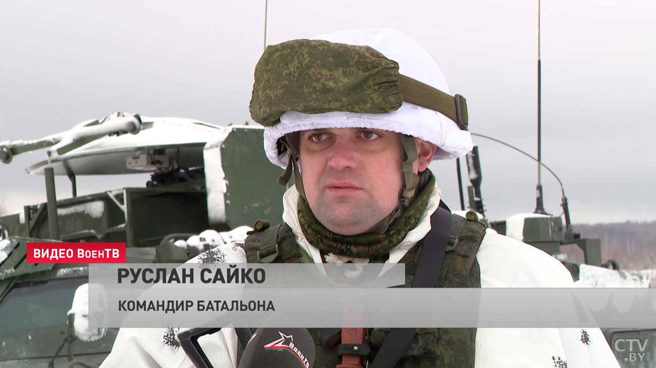 Военнослужащие ночью совершили марш на Борисовский общевойсковой полигон-1