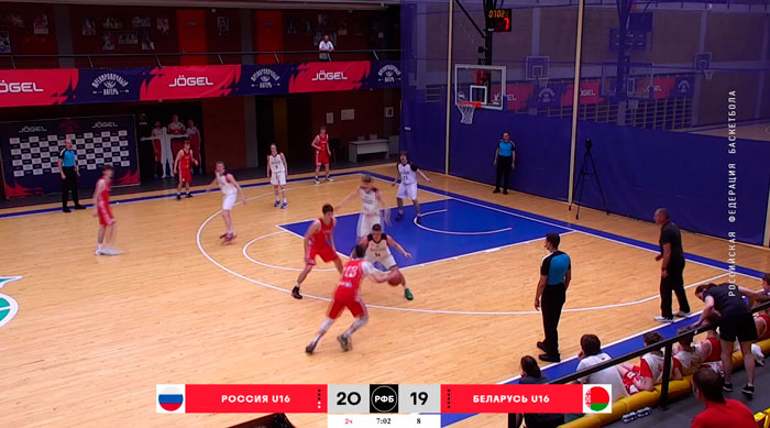 Юниорская сборная Беларуси (U-16) по баскетболу обыграла команду России в товарищеском матче