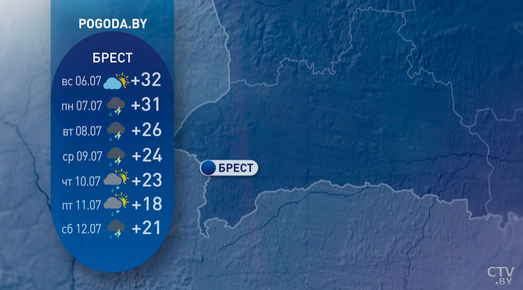 До +33, временами дожди и грозы – погода в Беларуси на неделю-4