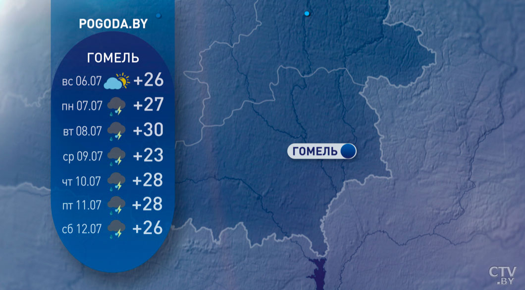 До +33, временами дожди и грозы – погода в Беларуси на неделю-8