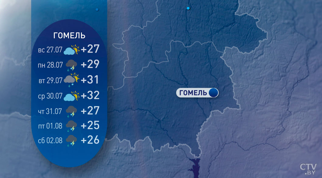 От +22 до +29 с вероятностью шквалов и града – прогноз погоды в Беларуси на неделю-8