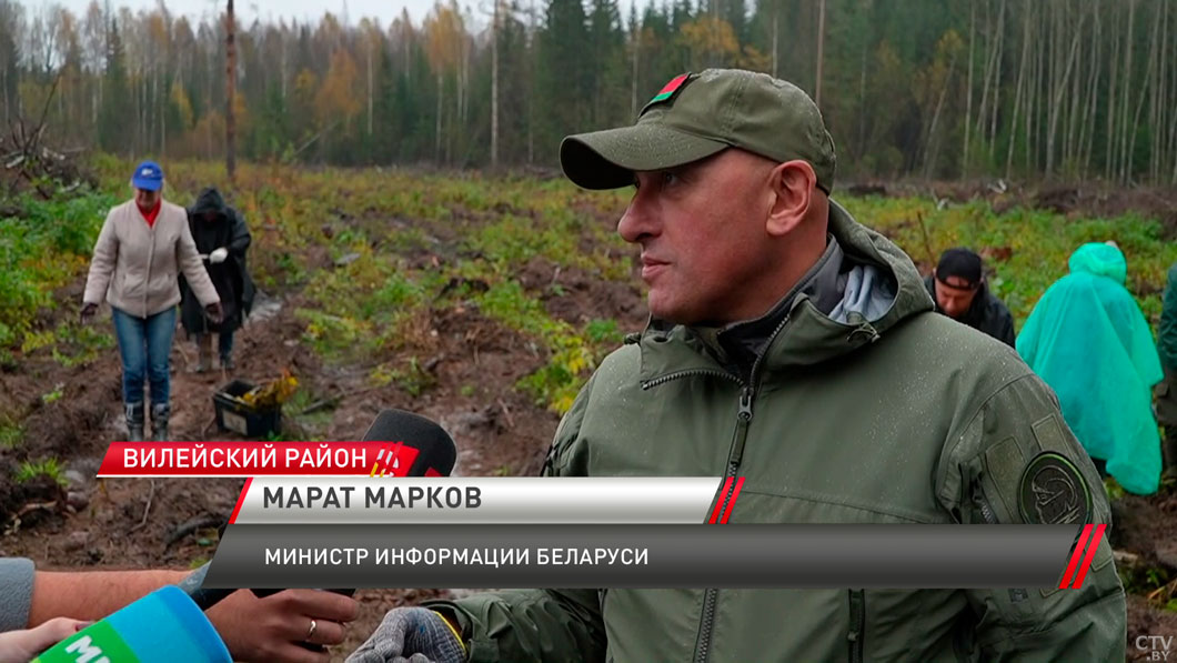 Представители Мининформа и ведущих СМИ страны восстанавливают лес в Вилейском районе-4