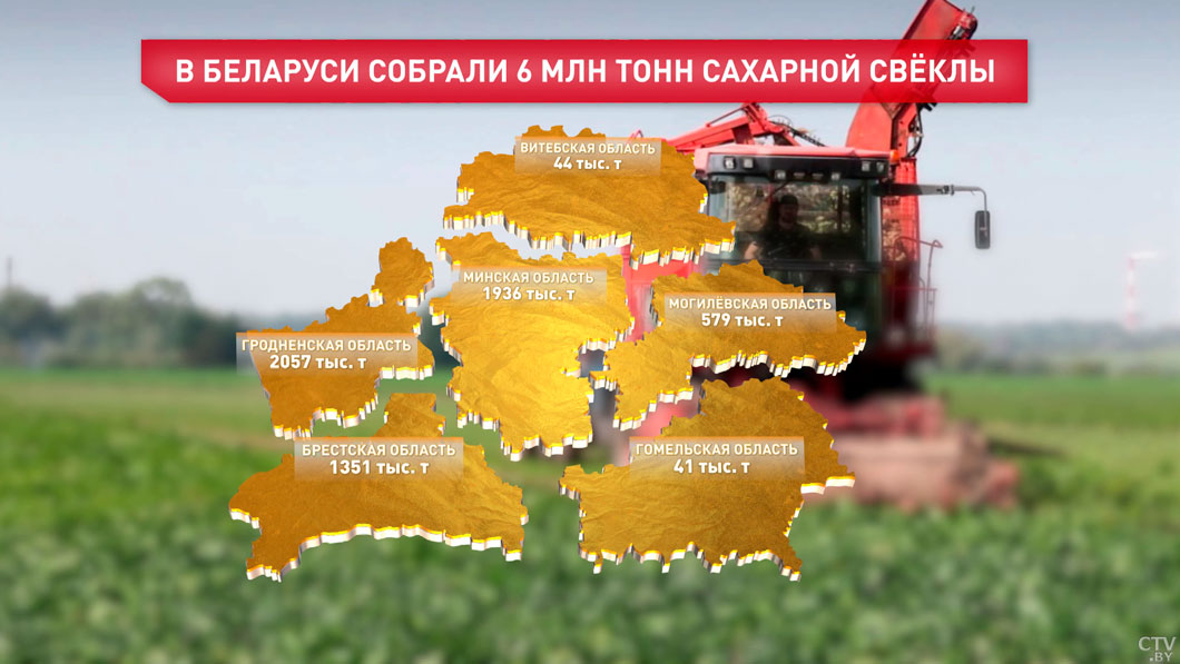 В Беларуси собрали более 6 млн тонн сахарной свёклы-2
