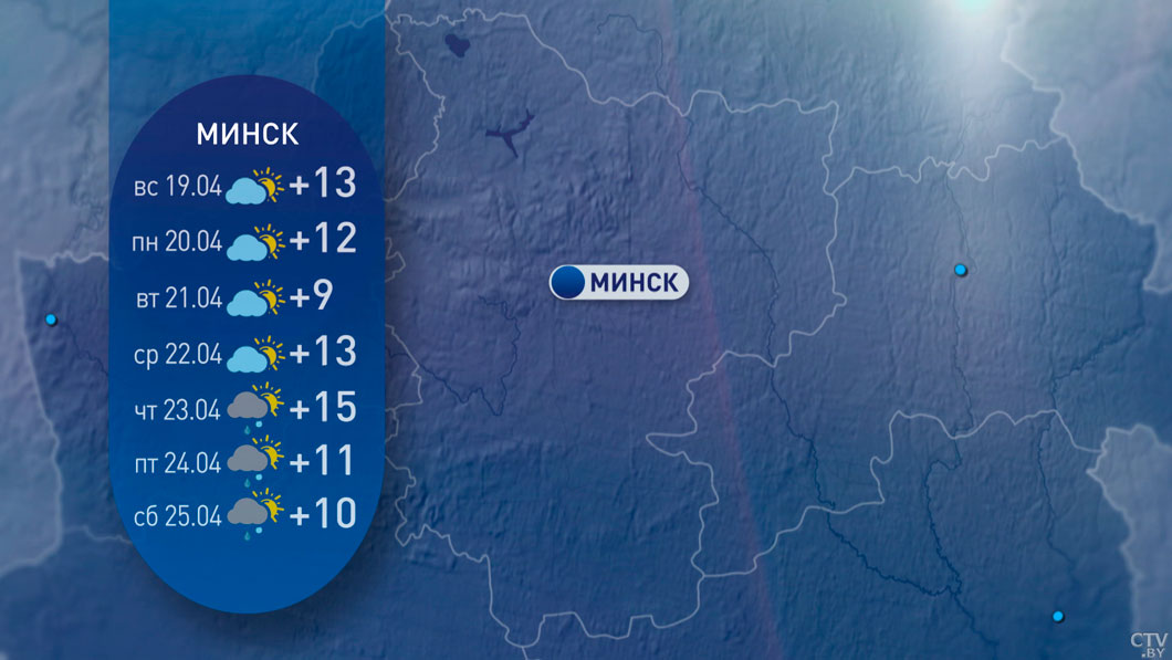 От -3 до +20 с кратковременным дождем – погода в Беларуси на неделю-9
