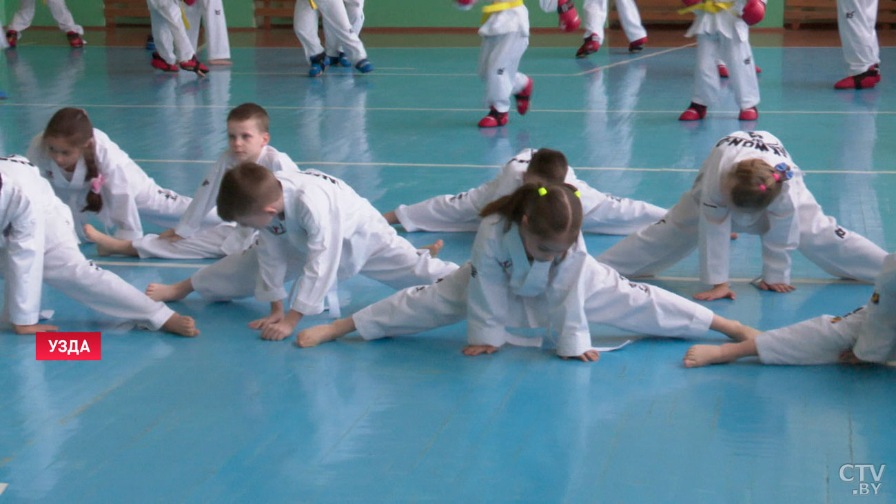 Воспитанники спортклуба по таэквондо из Узды проводят показательные выступления в школах Минской области-16