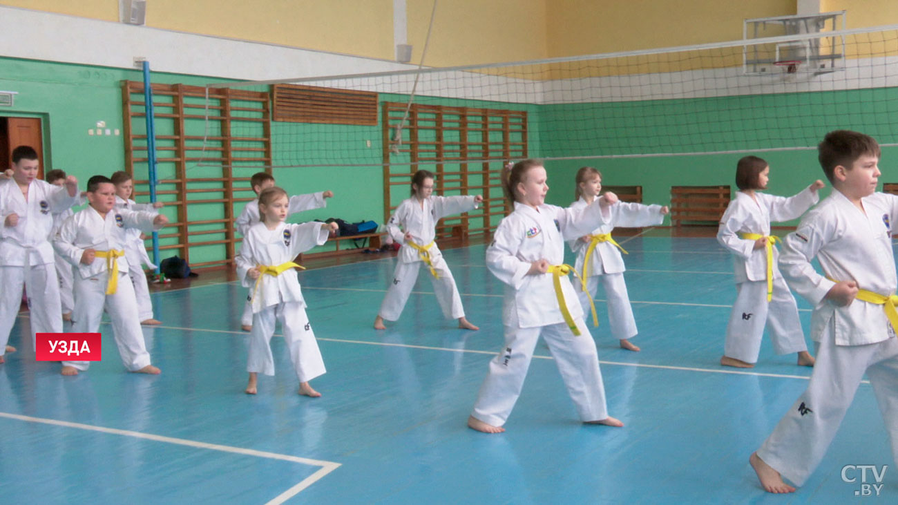 Воспитанники спортклуба по таэквондо из Узды проводят показательные выступления в школах Минской области-1