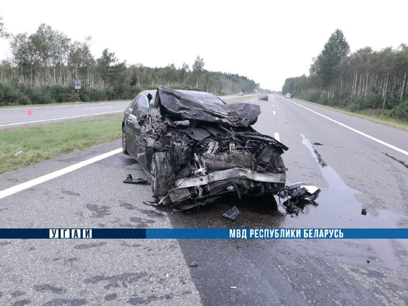 В Смолевичском районе легковушка врезалась в стоявший на обочине микроавтобус-1