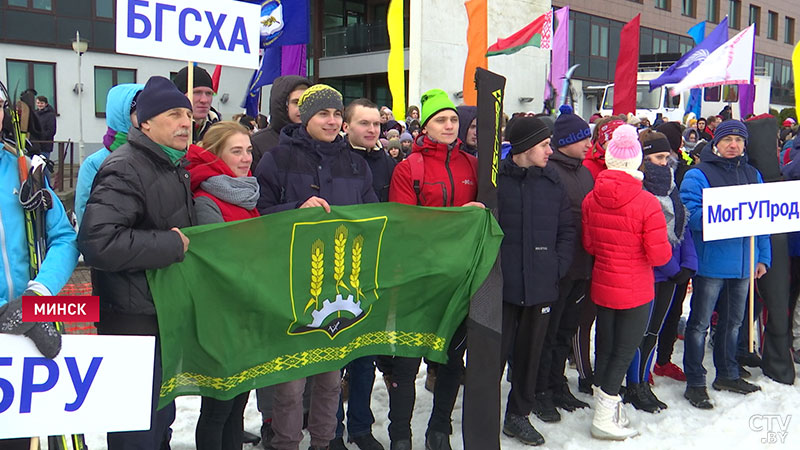 «Традиции студенческого спорта». В биатлонной гонке «Всебелорусская студенческая лыжня» победила команда БГУФК-19