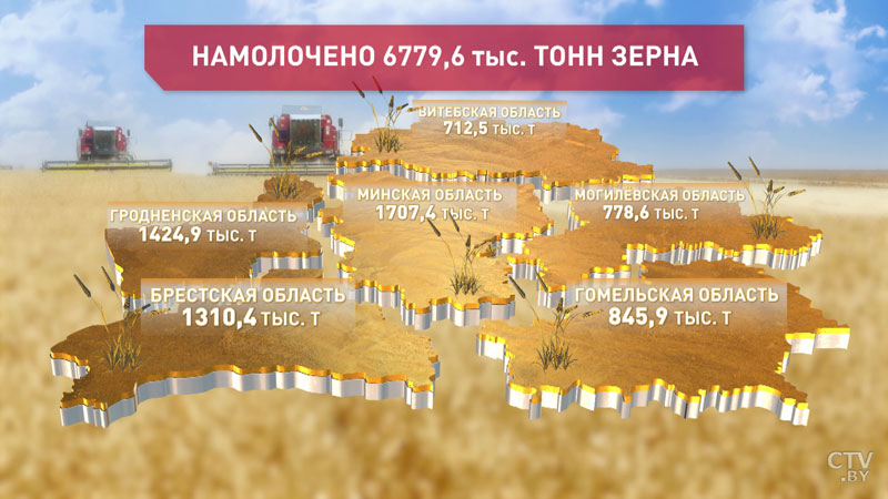 В Беларуси намолотили почти 7 миллионов тонн зерна -4