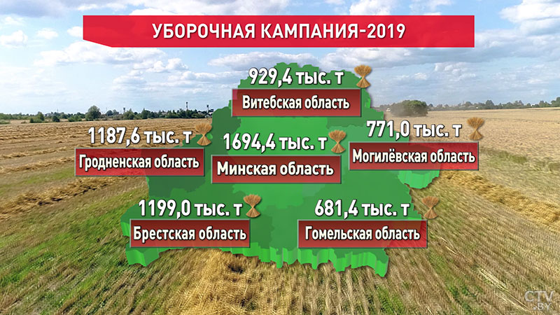 В Беларуси осталось убрать 2,5 % площадей зерновых -1