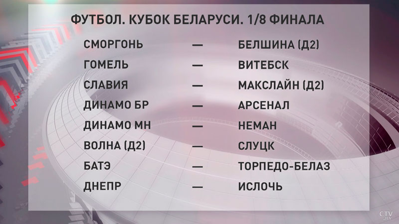 В Доме футбола состоялась жеребьёвка 1/8 финала Кубка Беларуси-1