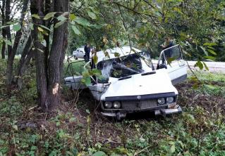 В Витебском районе автомобиль врезался в дерево. Один человек погиб, двое – пострадали